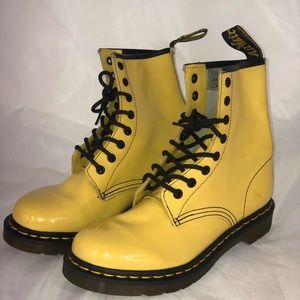 Doc Martens Yellow Patent Leather Boot size.  8 Women’s